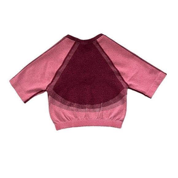 Fabletics Helena Seamless Crop Top Pink Heather Multi Short Sleeve Size Small - Picture 4 of 6